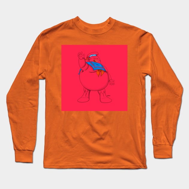 red marshmallow majin buu in dbz Long Sleeve T-Shirt by jorge_lebeau